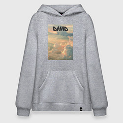 Толстовка-худи оверсайз David облака, цвет: меланж