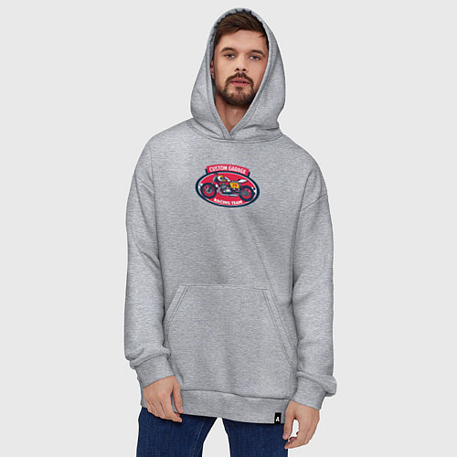 Худи оверсайз Racing team / Меланж – фото 4