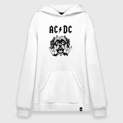 Толстовка-худи оверсайз AC DC - rock dog, цвет: белый