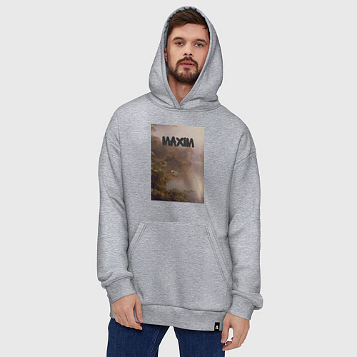 Худи оверсайз Maxim тропический залив / Меланж – фото 4