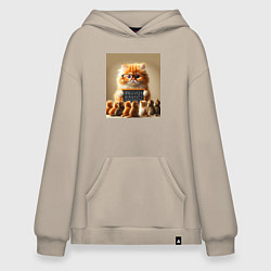 Худи оверсайз Рыжий кот учитель английского языка - нейроарт