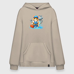 Худи оверсайз Рыжий кот сантехник - нейроарт