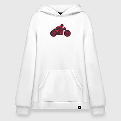 Толстовка-худи оверсайз Speedy biker, цвет: белый