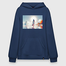 Худи оверсайз Девушка на фантастическом пляже