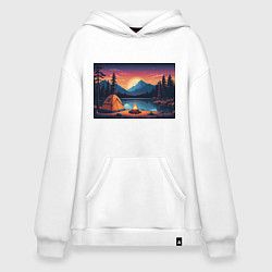 Худи оверсайз В лесу с палаткой