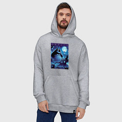 Толстовка-худи оверсайз Тоторо в сказочном лесу в ночь на хэллоуин, цвет: меланж — фото 2