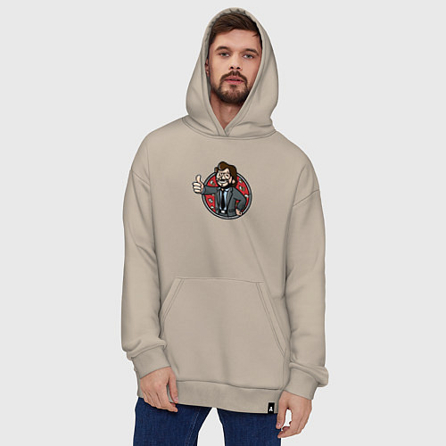 Худи оверсайз Крутой профессор / Миндальный – фото 4