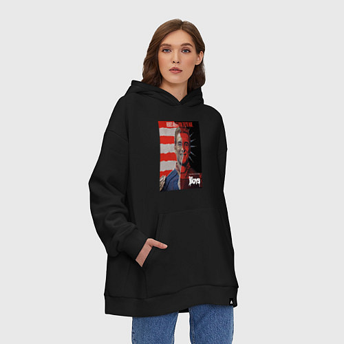 Худи оверсайз Американский символ / Черный – фото 3