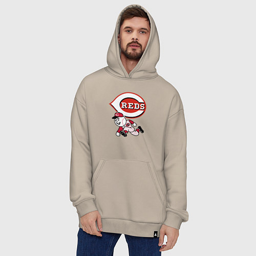 Худи оверсайз Cincinnati reds baseball team - talisman / Миндальный – фото 4