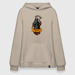 Толстовка-худи оверсайз Счастливого хэллоуина, цвет: миндальный