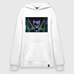 Худи оверсайз Неоновый киберкот