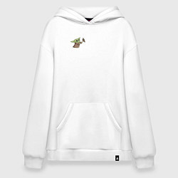 Толстовка-худи оверсайз Малыш - Беби Йода, цвет: белый