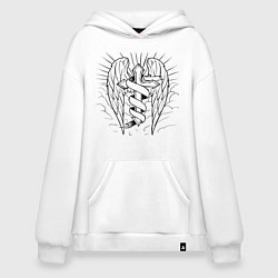 Толстовка-худи оверсайз Крестоносец, цвет: белый