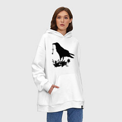 Толстовка-худи оверсайз Ключ от тайн, цвет: белый — фото 2