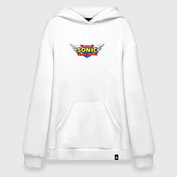 Толстовка-худи оверсайз Team Sonic racing - logo, цвет: белый