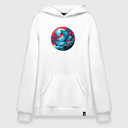 Толстовка-худи оверсайз Japan serpent, цвет: белый