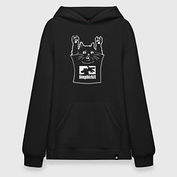 Толстовка-худи оверсайз Limp Bizkit - cat rock, цвет: черный