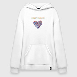 Толстовка-худи оверсайз Crystalline heart, цвет: белый