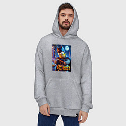 Толстовка-худи оверсайз Batsimpson - ai art collaboration, цвет: меланж — фото 2