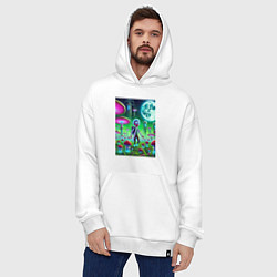 Толстовка-худи оверсайз Морти потерял Рика на мухоморной планете, цвет: белый — фото 2