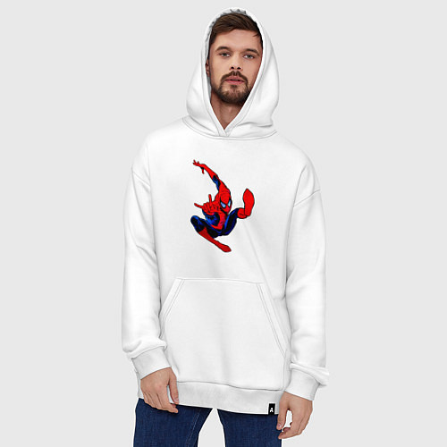 Худи оверсайз Человек паук в полёте / Белый – фото 4
