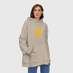 Толстовка-худи оверсайз Wu-Tang tiger style, цвет: миндальный — фото 2