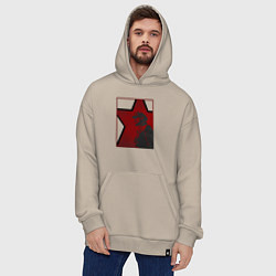 Толстовка-худи оверсайз Владимир Ильич Ленин, цвет: миндальный — фото 2