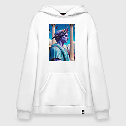 Толстовка-худи оверсайз Античный герой и архитектура, цвет: белый