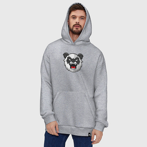 Худи оверсайз Angry panda / Меланж – фото 4