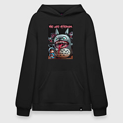 Толстовка-худи оверсайз Totoro-Venom - ai art fantasy, цвет: черный