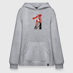 Толстовка-худи оверсайз СССР - маяк социализма, цвет: меланж