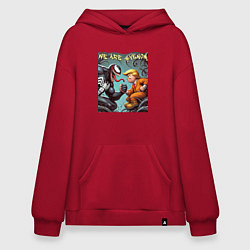 Толстовка-худи оверсайз Donald Trump and Venom - ai art fantasy, цвет: красный