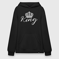 Толстовка-худи оверсайз The King with the Crown - couple t-shirts, цвет: черный