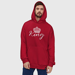 Толстовка-худи оверсайз The King with the Crown - couple t-shirts, цвет: красный — фото 2