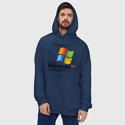 Толстовка-худи оверсайз Предназначен для windows xp, цвет: тёмно-синий — фото 2
