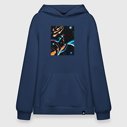 Толстовка-худи оверсайз Ты моя вселенная, цвет: тёмно-синий