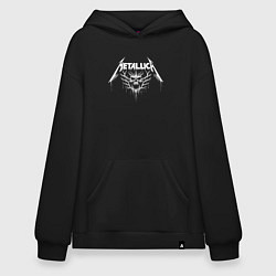 Толстовка-худи оверсайз Metallica - crazy skull, цвет: черный