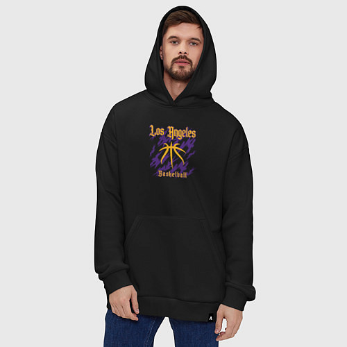 Худи оверсайз Basketball Lakers / Черный – фото 4