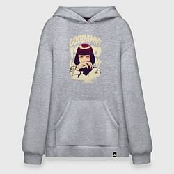 Толстовка-худи оверсайз Криминальное чтиво - Мия Уоллес, цвет: меланж