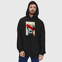 Толстовка-худи оверсайз Штрих на античной статуе, цвет: черный — фото 2