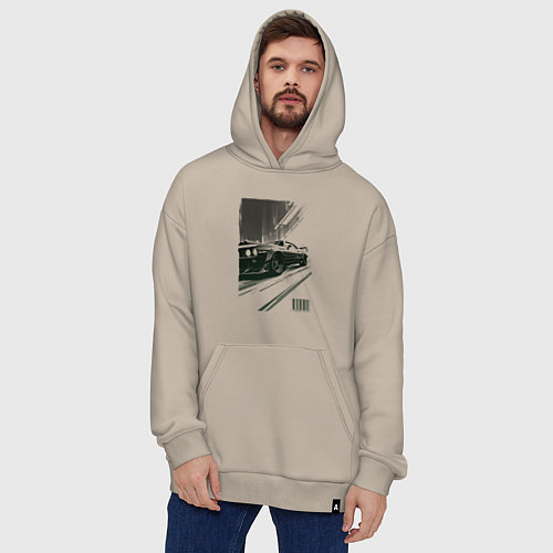 Худи оверсайз Гоночный спорткар / Миндальный – фото 4