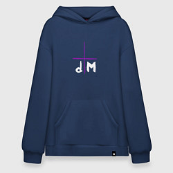 Толстовка-худи оверсайз Depeche Mode - Sofad logos, цвет: тёмно-синий