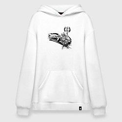 Толстовка-худи оверсайз Викинг вольво, цвет: белый