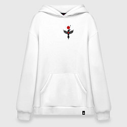 Толстовка-худи оверсайз Night bird, цвет: белый