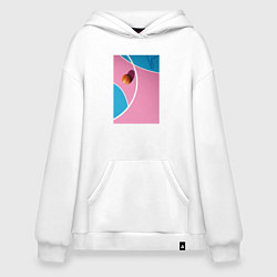 Толстовка-худи оверсайз Баскетбольная площадка сверху и мяч, цвет: белый