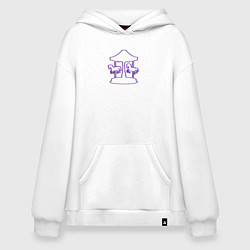 Толстовка-худи оверсайз Карусель с лашадками, цвет: белый