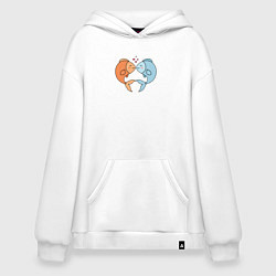 Худи оверсайз Влюбленные рыбки с сердечками
