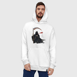 Толстовка-худи оверсайз Смерть с йо-йо, цвет: белый — фото 2