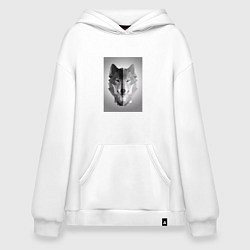 Толстовка-худи оверсайз Wolf energi, цвет: белый