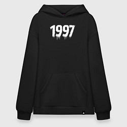 Толстовка-худи оверсайз 1997 год в стиле гранж, цвет: черный